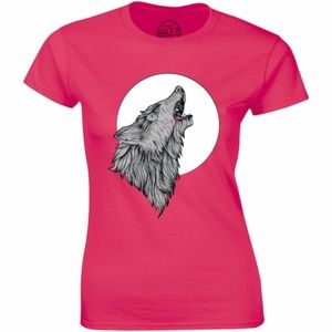 Wild Territory Wolf Dog Howling Whole Moon T-shirt